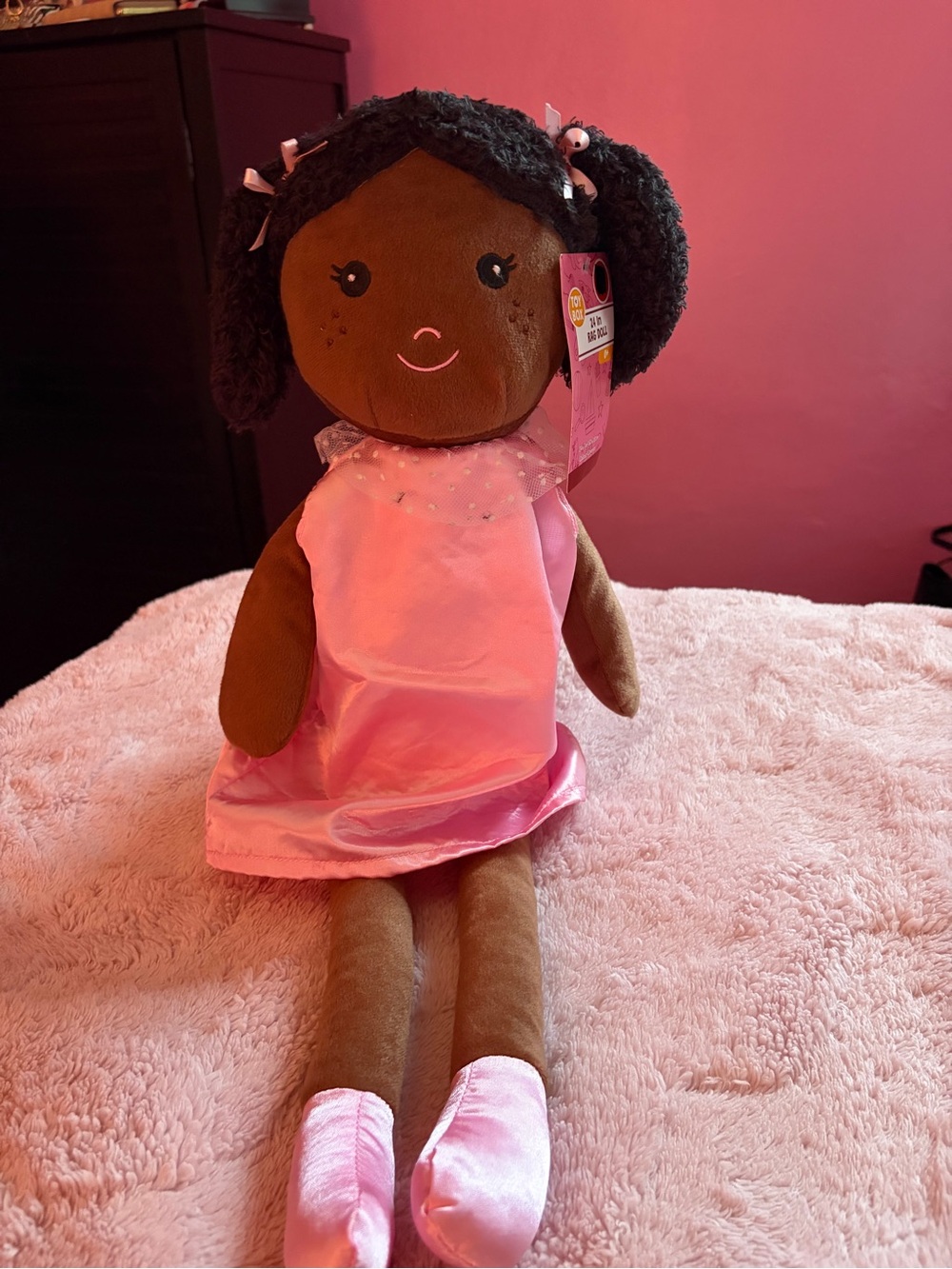 New 24inch Rag doll with pink dress